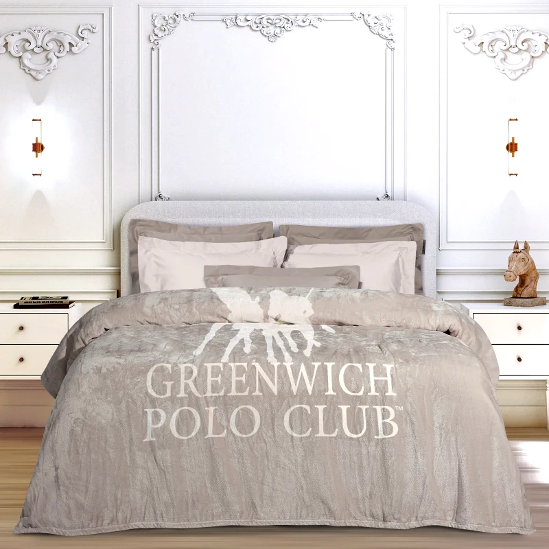 Greenwich Polo Club Κουβέρτα Fleece Υπέρδιπλη Greenwich Polo Club 3490 Taupe 220x240