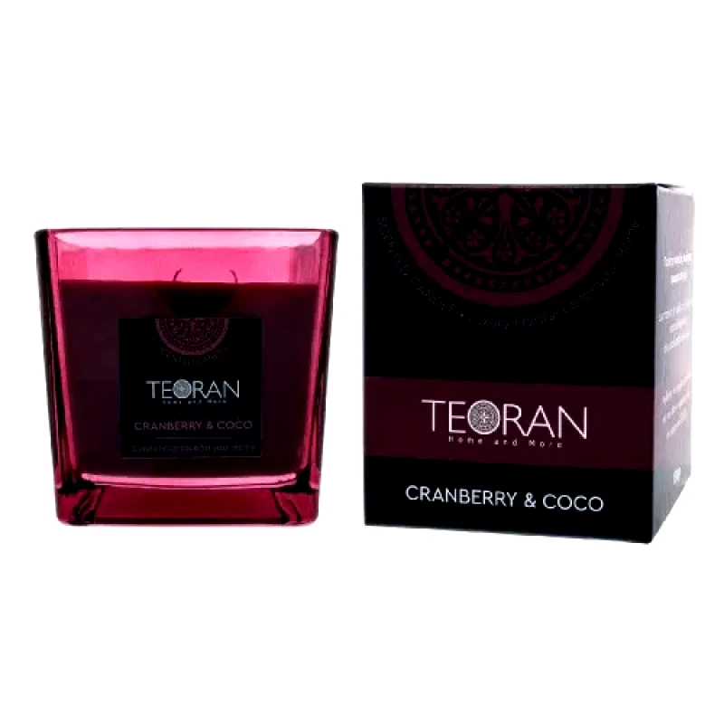 Teoran Αρωματικο κερί Teoran Cranberry Coco τετράγωνο 210 γρ - Τετράγωνο 210gr