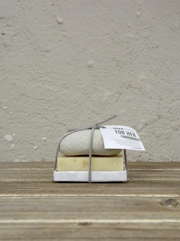 Nima Σετ Σαπούνι Χειροποίητο 125g και Πέτρα Απολέπισης Nima Oatmeal