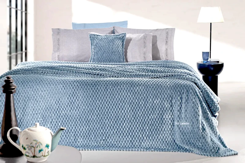 Guy Laroche Σετ Κουβέρτα Fleece Μονή και Μαξιλαροθήκη Διακόσμησης Guy Laroche Smoothie Blue 160x220