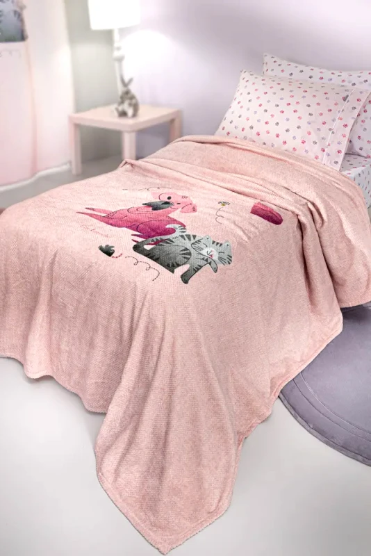 Guy Laroche Παιδική Κουβέρτα Fleece Μονή Guy Laroche Ultra Soft Paw Pinky 160x220