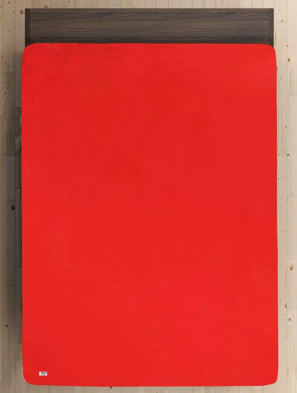 MADI Σεντόνι Φανελένιο Μονό με Λάστιχο Madi Stark Red 100x200+30