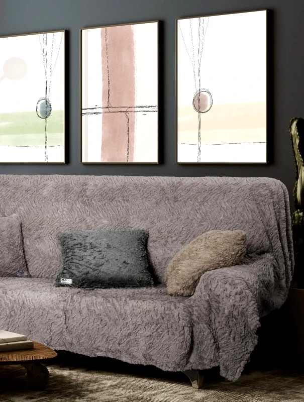 MADI Ριχτάρι Γούνινο Τετραθέσιου Madi Soggy Grey 180x340