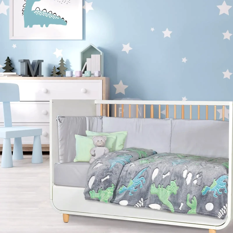 DAS BABY Κουβέρτα Fleece Φωσφοριζέ Κούνιας Das Baby Relax 4865 110x150