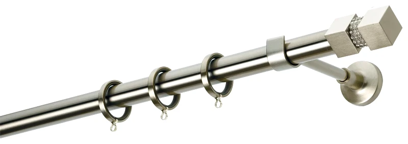 Zogometal Κουρτινόβεργα Zogometal Easy Line E4136 Νίκελ Ματ Με Άκρα 01 Crystal