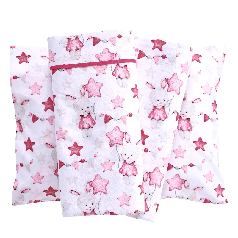 DAS BABY Σετ Σεντόνια Κούνιας 3 Τεμαχίων Das Home 4917 White-Pink 130x170