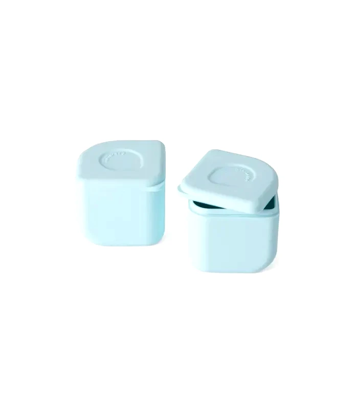 Baby Oliver Miniware Des.11 Σετ 2Τεμ.Ανταλλακτικά Αποθηκευτικά Σκεύη Σιλικόνης 7X7Cm Σιέλ