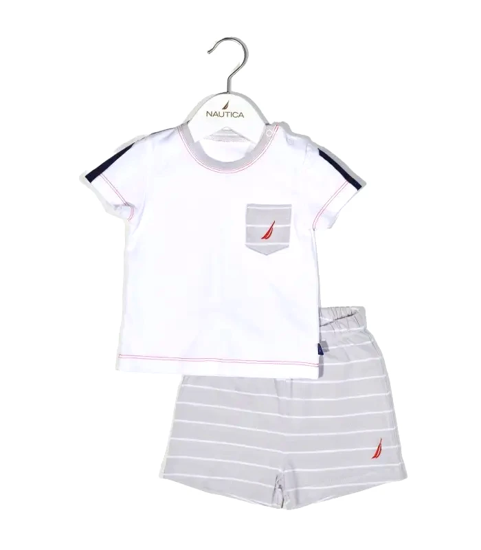 Baby Oliver Nautica Des.15 Σετ T-Shirt & Shorts Jersey Organic Γκρι Ριγέ 68Cm