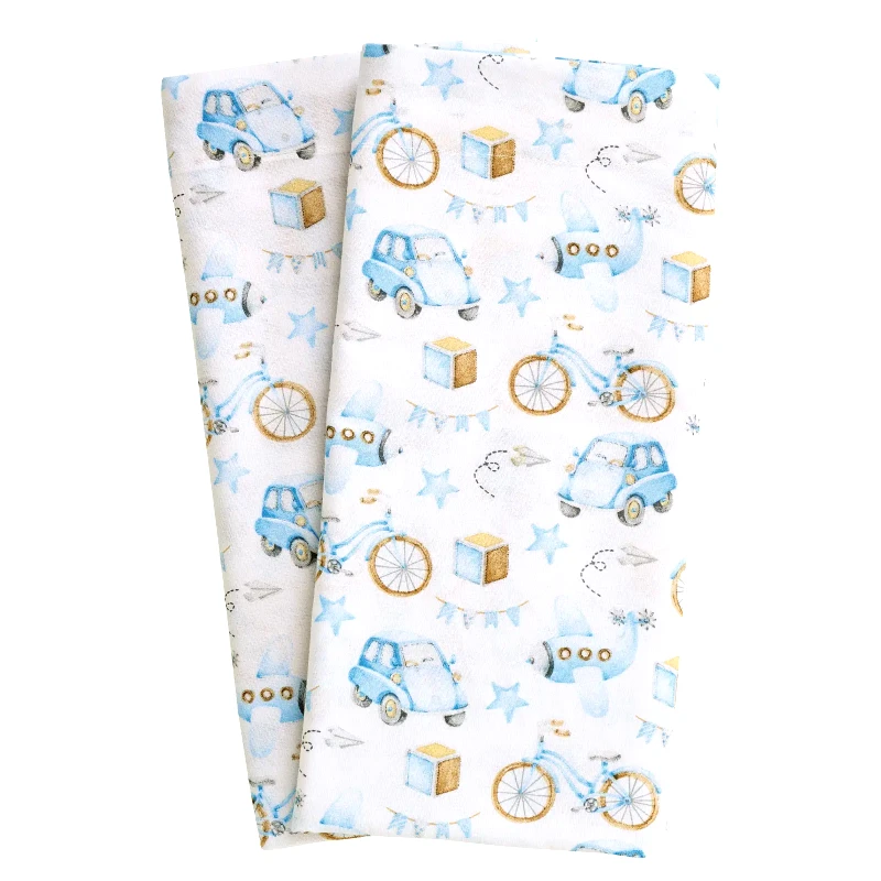 DAS BABY Σετ Σεντόνια Λίκνου 2 Τεμαχίων Das Home 4918 White-Blue-Ochre 70x120