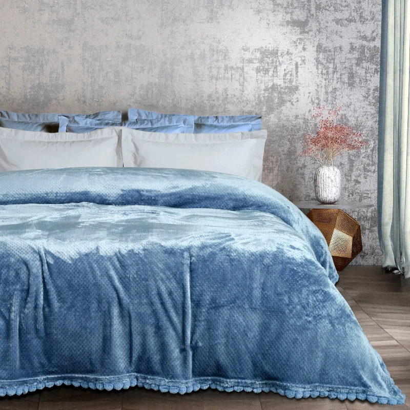 Das Home Κουβέρτα Fleece Υπέρδιπλη Das Home 1186 Dusty Blue 220x240