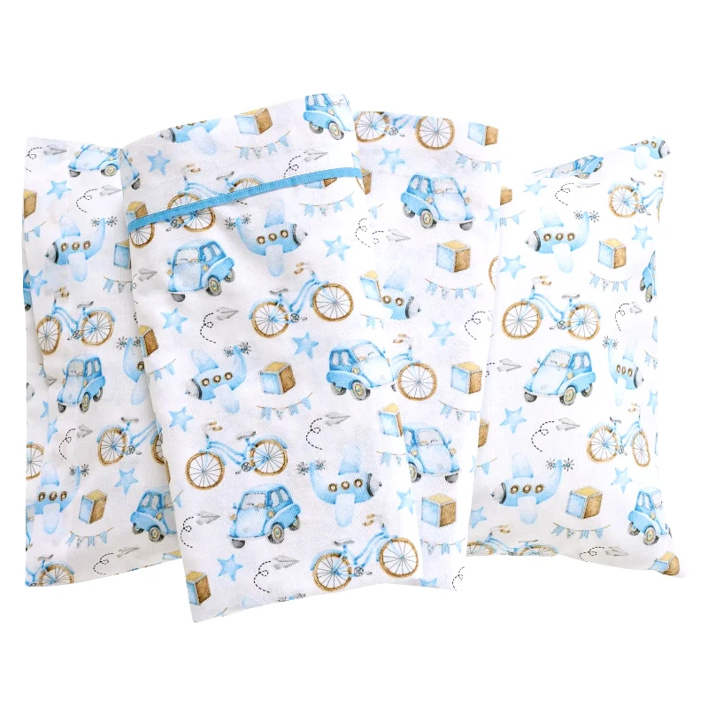 DAS BABY Σετ Σεντόνια Κούνιας 3 Τεμαχίων Das Home 4918 White-Blue-Ochre 130x170