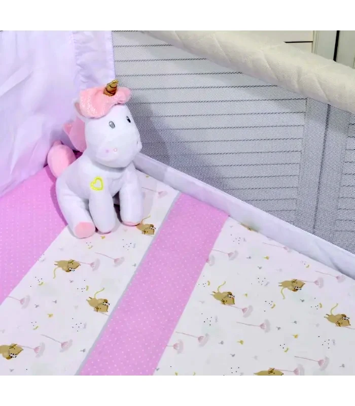 Oliver Baby Σετ Σεντόνια Λίκνου 2 Τεμαχίων Baby Oliver 412 Ροζ