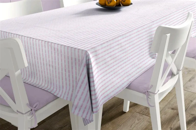 Dimcol Ανεξίτηλο Τραπεζομάντηλο Dimcol White-Pink 140X140
