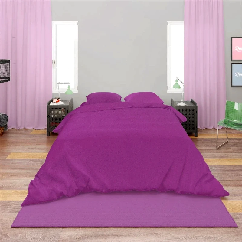 Dimcol Σετ Σεντόνια Υπέρδιπλα 4 Τεμαχίων Dimcol Solid 501 220X240 Dark Magenta