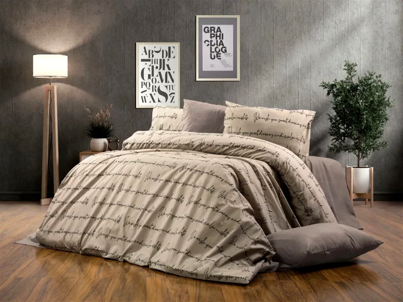 Dimcol Σετ Σεντόνια King Size 4 Τεμαχίων Dimcol Αρίσβη 470 240X270 Beige