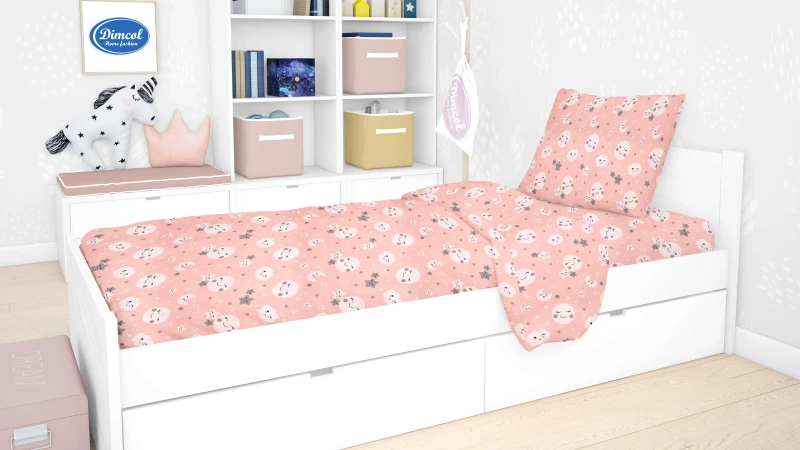 Dimcol Παπλωματοθήκη Μονή Dimcol Smile 82 Coral 160x240