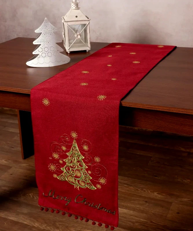 Silk Fashion Χριστουγεννιάτικο Runner Silk Fashion NW347 Κόκκινη 35x175