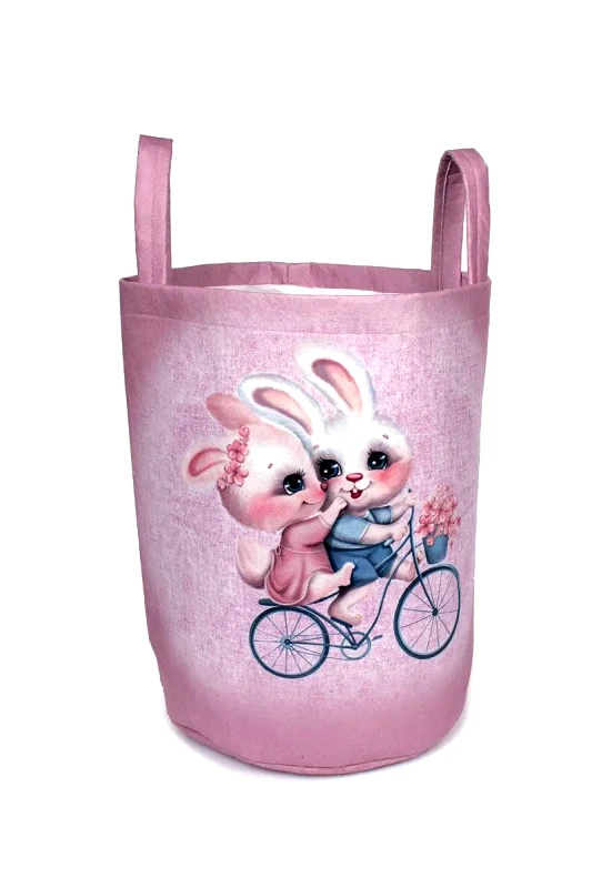 Dimcol Παιδικό Καλάθι Αποθήκευσης Dimcol Best Friends 34 50x30x45 cm Ροζ Υφασμάτινο