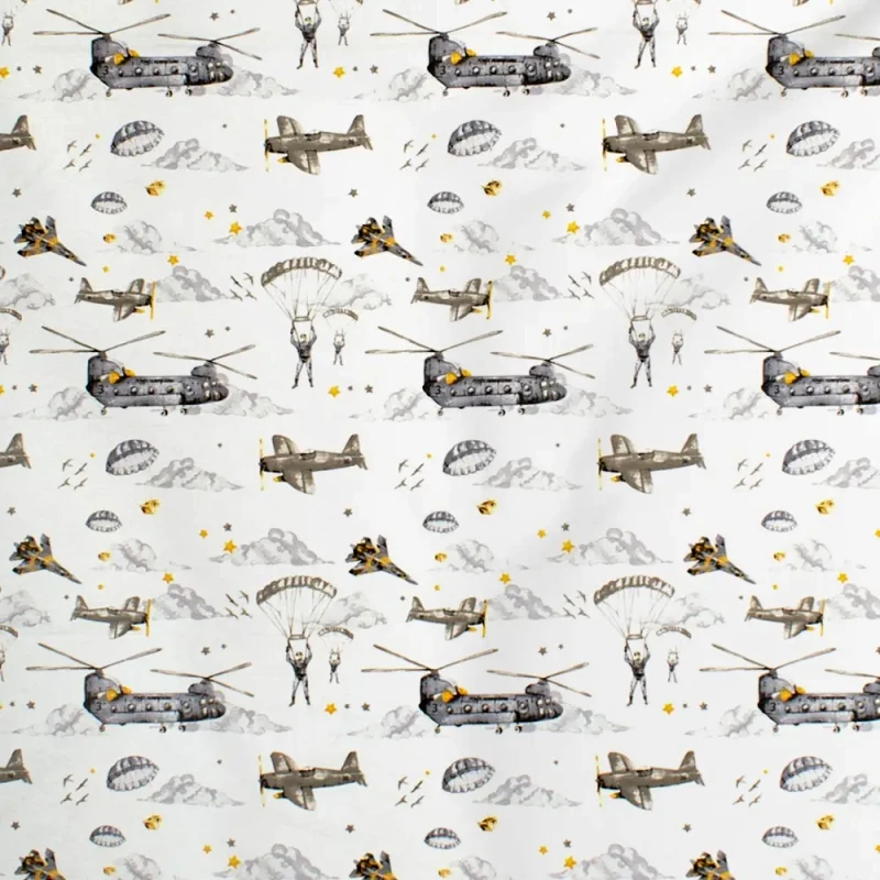 Dimcol Σεντόνι Λίκνου Dimcol Airforce 195 White-Grey 80x110
