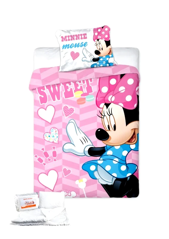 DISNEY DIMcol Σετ Πάπλωμα & Παπλωματοθήκη Κούνιας 4 Τεμαχίων Disney Dimcol Minnie 581 100x135