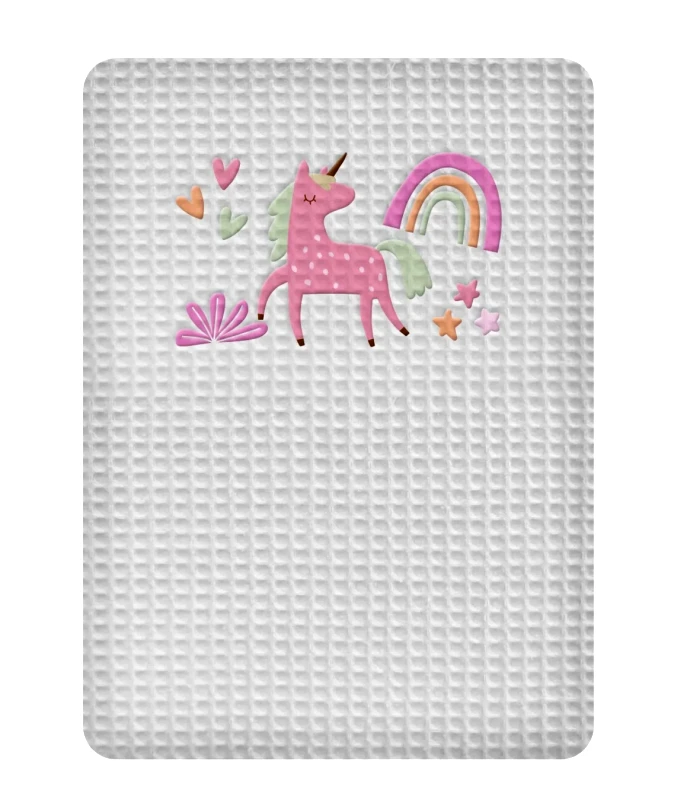 Adam Home Κουβέρτα Πικέ Αγκαλιάς Adam Home Unicorn Grey 80x110