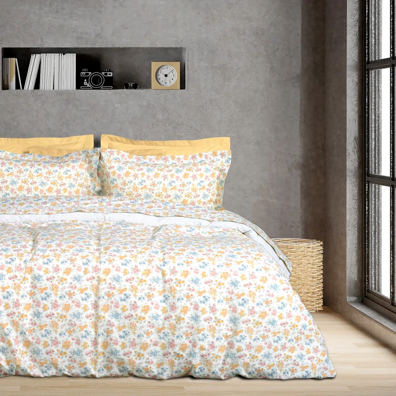 Das Home Σετ Παπλωματοθήκη Υπέρδιπλη 3 Τεμαχίων Das Home 3001 Cream-Mint-Salmon 220x240