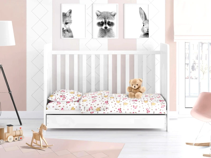 Dimcol Βρεφικό Πάπλωμα Dimcol Elephant 172 Pink 120x160