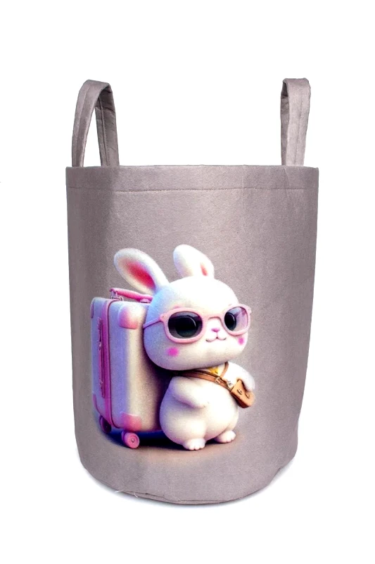 Dimcol Παιδικό Καλάθι Αποθήκευσης Dimcol Vacation 44 50x30x45 cm Έλεφαντ Υφασμάτινο