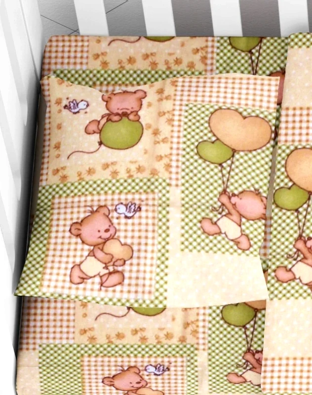 Dimcol Βρεφική Μαξιλαροθήκη Φανελένια Dimcol Baloon 76 35Χ45 Beige