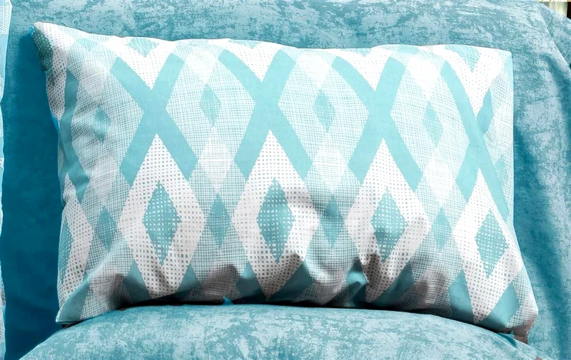 Dimcol Μαξιλαροθήκη Εμπριμέ Ευδοξία 481 50x70 Sky Blue