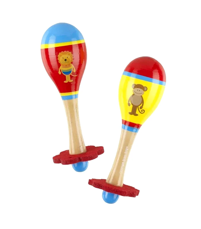 Oliver Baby Μαράκες Σετ Λιοντάρι & Μαιμού Orange Tree Toys