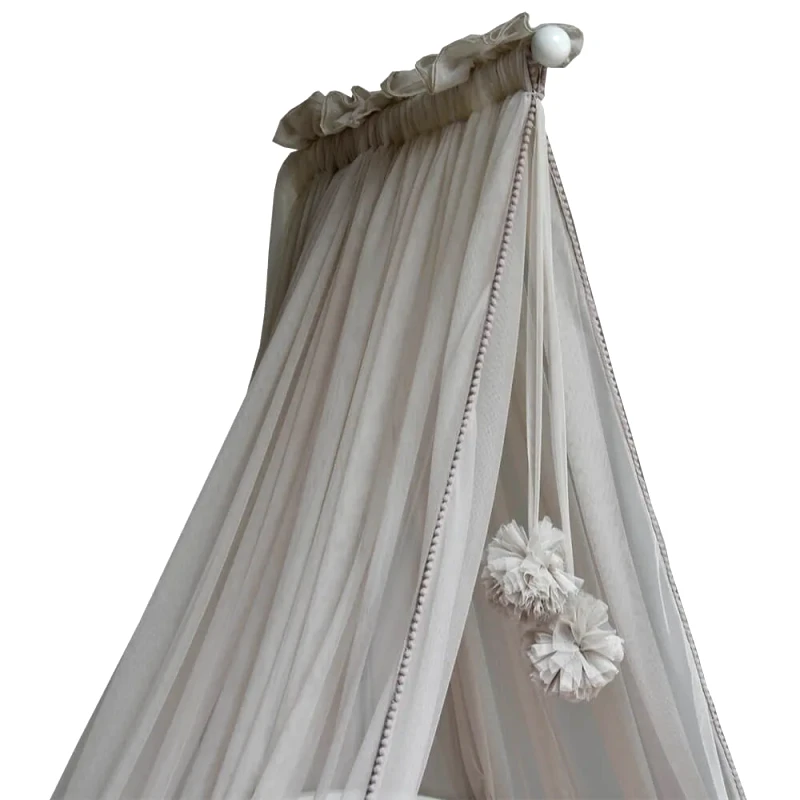 Bebe Stars Κουνουπιέρα κρεβατιού με pom-pom Bebe Stars Beige 603-182