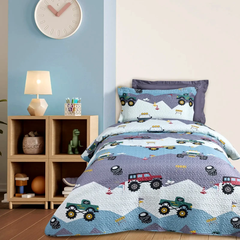 DAS KIDS Παιδικό Κουβερλί Μονό Das Home 4926 Green- Grey 160x240