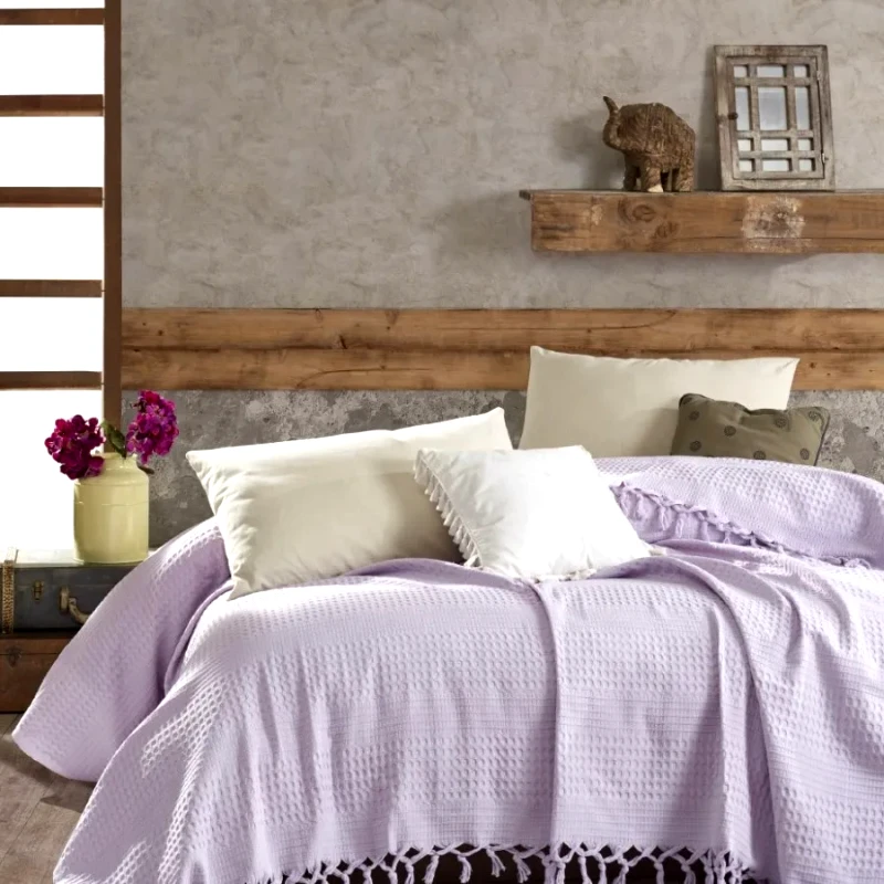 Dimcol Κουβέρτα Πικέ Υπέρδιπλη Dimcol Dobby Lila 220x240