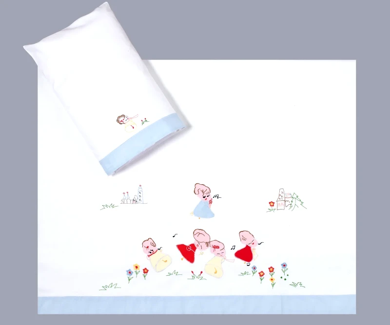 Silk Fashion Σετ Σεντόνι Λίκνου Silk Fashion Σιέλ 85x135