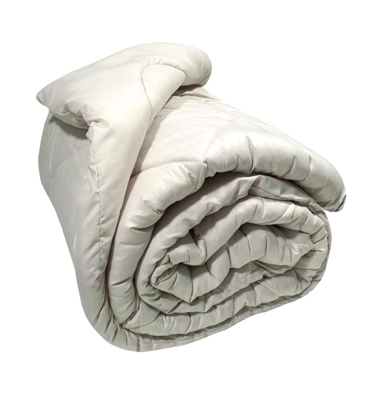 ΚΟΜΒΟΣ Πάπλωμα Μικροϊνών Stripe ΚΟΜΒΟΣ Cream Satin Stripe - Cream Plain Μονό 160x240