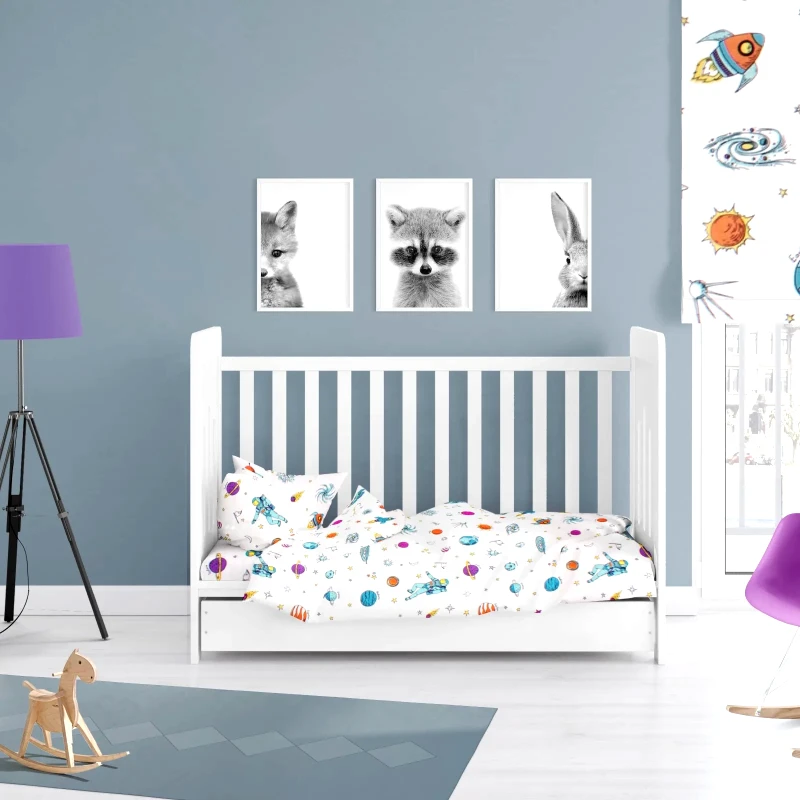 Dimcol Παπλωματοθήκη Κούνιας Dimcol Space 188 White 120x160
