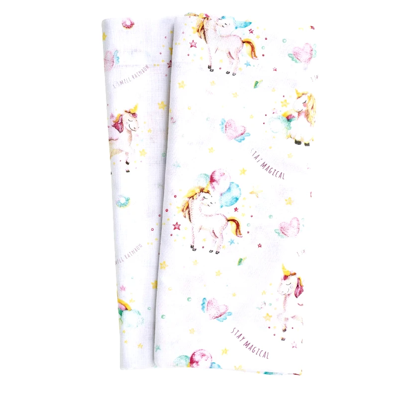 DAS BABY Σετ Σεντόνια Λίκνου 2 Τεμαχίων Das Home 4919 White-Pink-Mint 70x120