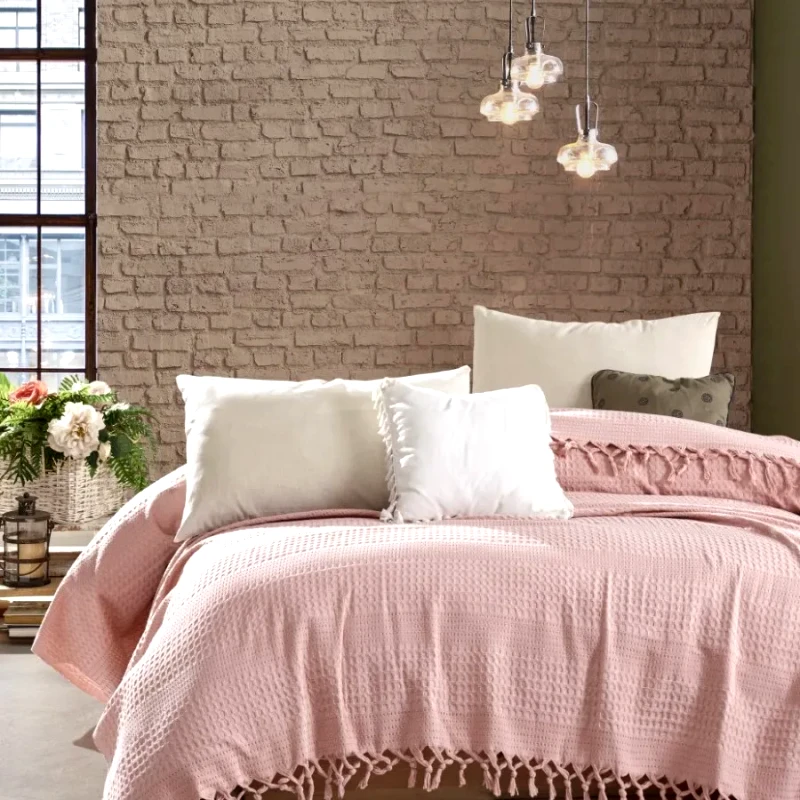 Dimcol Κουβέρτα Πικέ Υπέρδιπλη Dimcol Dobby Cashmere Pink 220x240
