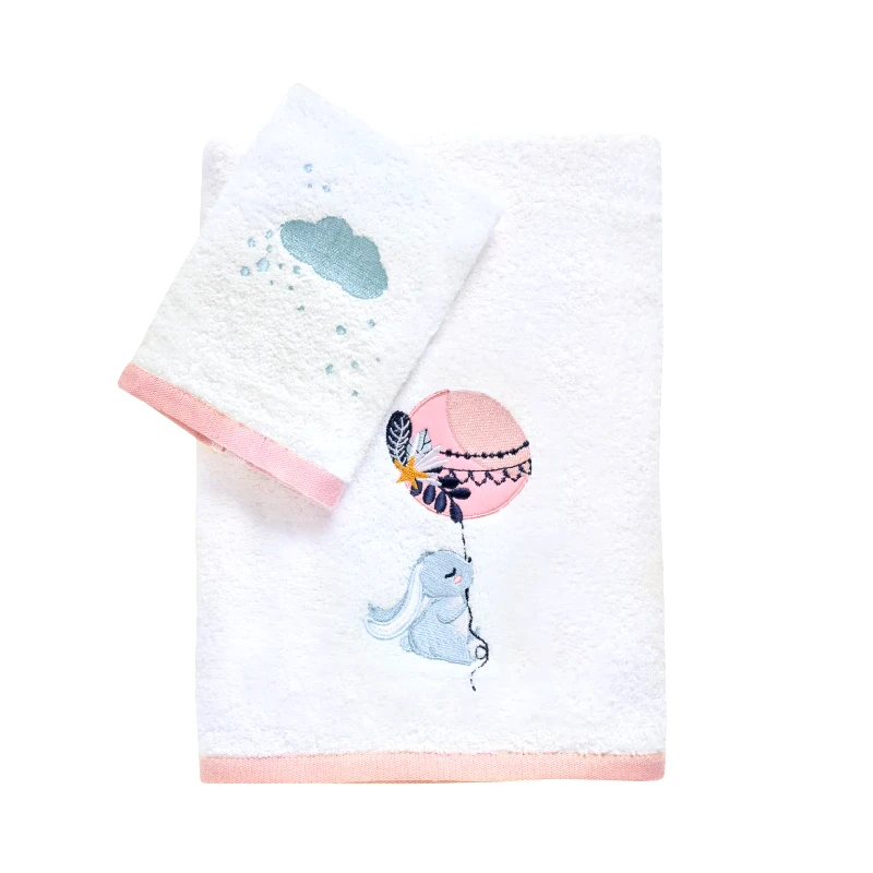 DAS BABY Σετ Βρεφικές Πετσέτες 2 Τεμαχίων Das Home 4915 White-Pink