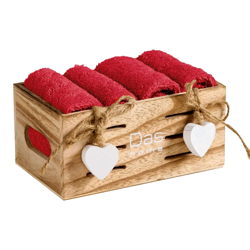 Das Home Σετ Λαβέτες 4 Τεμαχίων Das Home 4009 Red 30x30