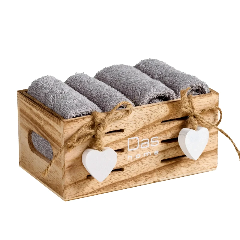 Das Home Σετ Λαβέτες 4 Τεμαχίων Das Home 4005 Grey 30x30