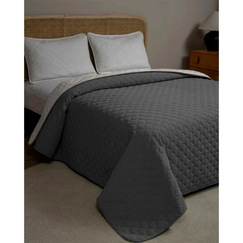 Adam Home Κουβερλι Chenille Υπερδιπλο Adam Home 220x240 Mistral Grey