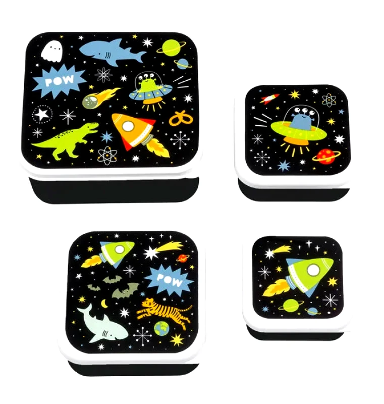 A Little Lovely Company Σετ Δοχεία Φαγητού 4 Τεμαχίων A Little Lovely Company Galaxy SBSEGA74