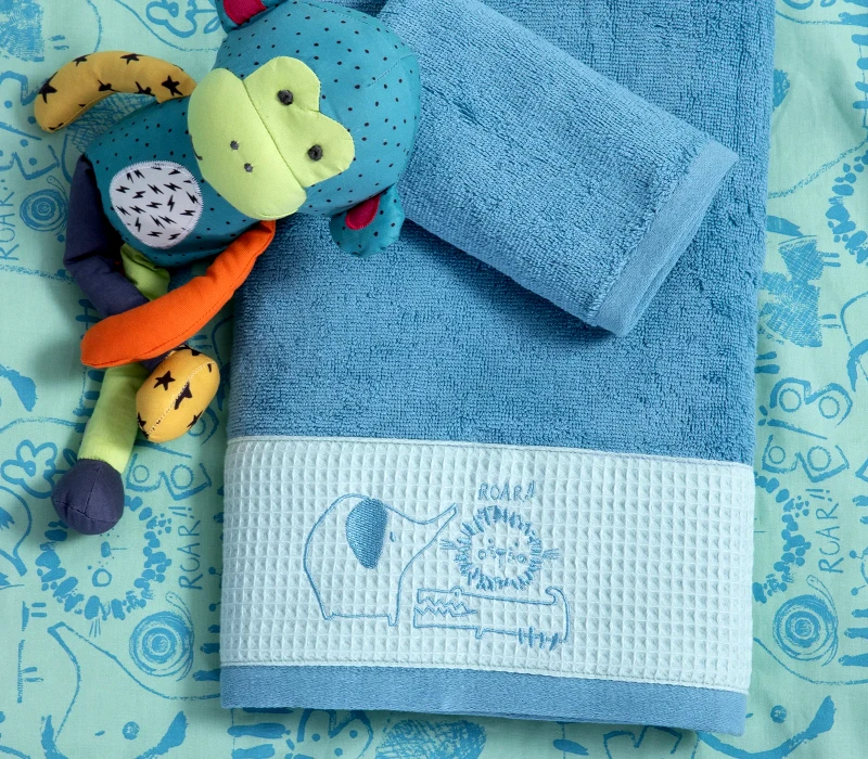 Nef - Nef Σετ Παιδικές Πετσέτες 2 Τεμαχίων Nef-Nef Jungle Combo Petrol