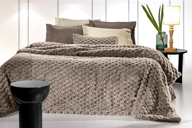 Guy Laroche Κουβέρτα Γούνινη Υπέρδιπλη Guy LarocheElixir Taupe 260x240