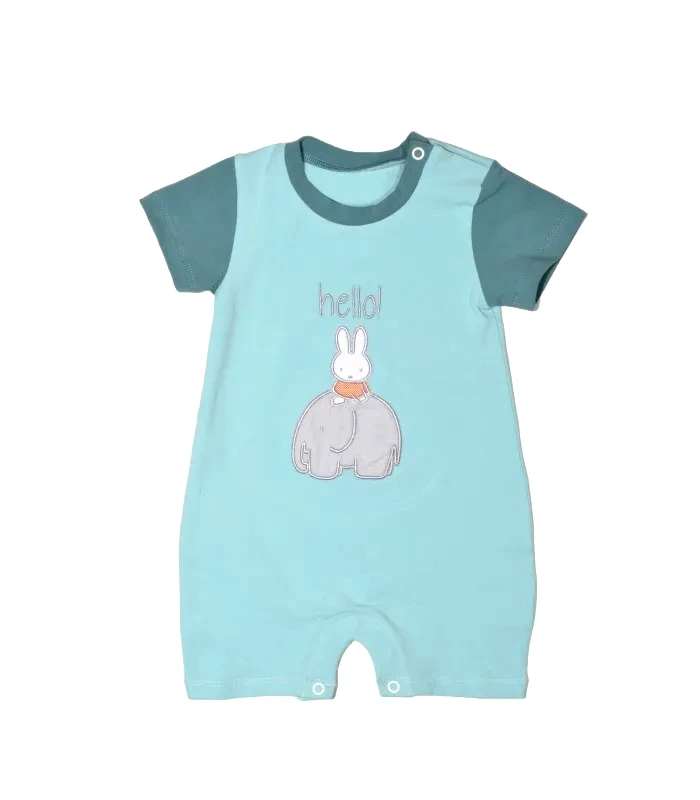 Baby Oliver Miffy Des.13 Φορμάκι Καλοκαιρινό Μέντα Ανοιχτό Με Κέντημα 9-12 Mηνών/74 Cm