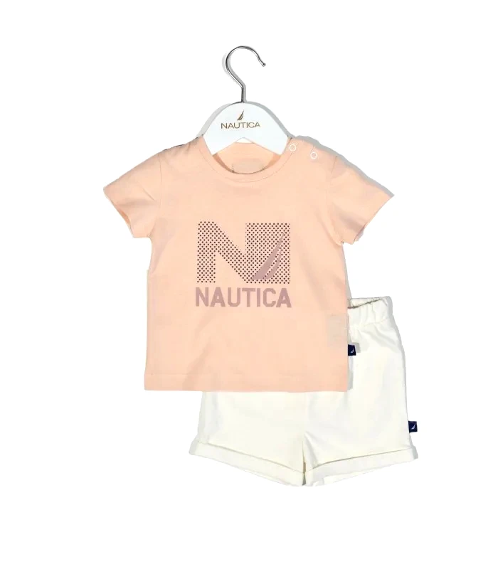 Baby Oliver Nautica Des.16 Σετ T-Shirt & Shorts Jersey Salmon/Ecru 74Cm 6-9 Μηνών