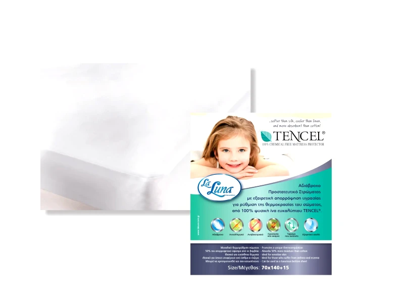 Laluna Αδιάβροχο Κάλυμμα Κούνιας La Luna Tencel 70x140+15