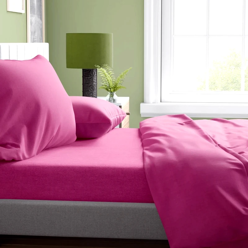 Dimcol Σετ Σεντόνια King Size 4 Τεμαχίων Dimcol Solid 499 Fuchsia 240x270